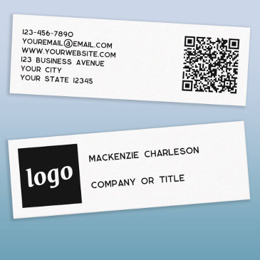 simple logo and qr code mini business invitations