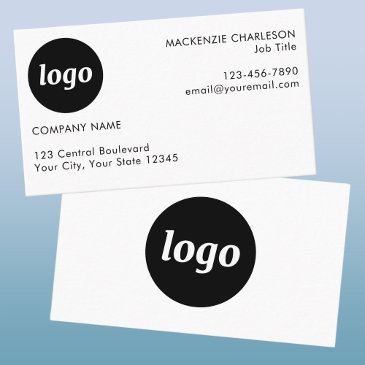 simple logo and text business invitations