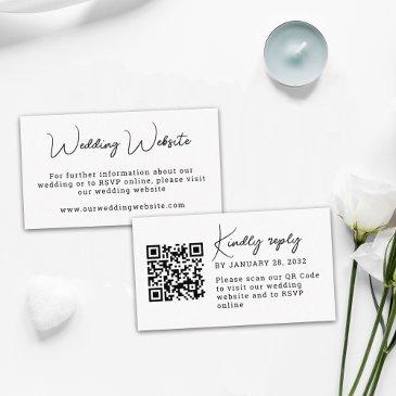 simple minimal qr code weding website online rsvp enclosure invitations