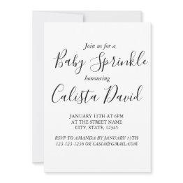 Small Simple Minimalist Baby Shower Sprinkle Inviation Invitation Front View