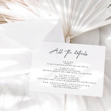 simple modern black and white all the details enclosure invitations