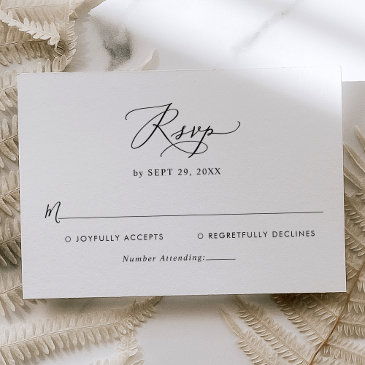 simple modern black & white wedding rsvp invitations