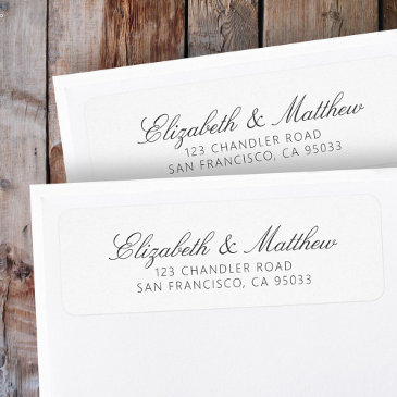 simple modern elegant chic script return address label