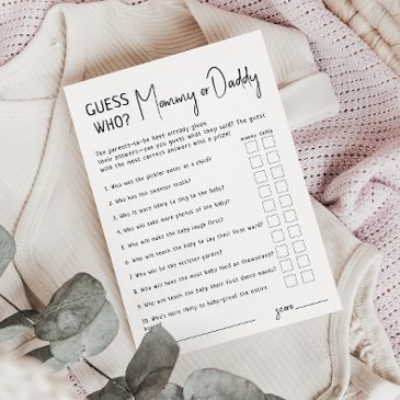 simple modern guess who mommy or daddy invitations