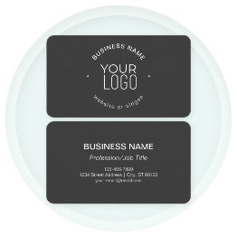 Small Simple Modern Minimalistic Template | Dark Gray Business Invitations Front View