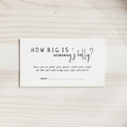Small Simple Modern Neutral How Big Is Mommys Belly Invitations Front View
