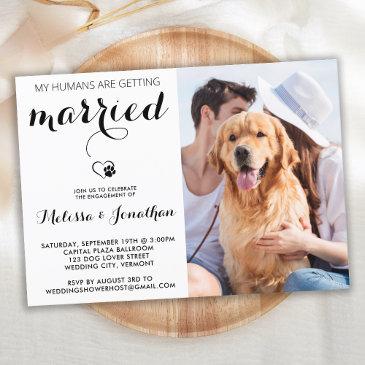 simple modern photo pet wedding engagement party invitation