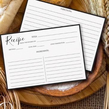 simple modern recipe invitations