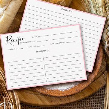 simple modern recipe invitations pink