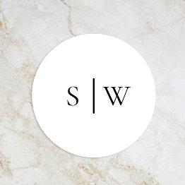 Small Simple Modern Wedding Monogram Envelope Seal Front View