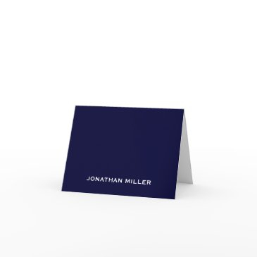 simple navy white typographic name note invitations