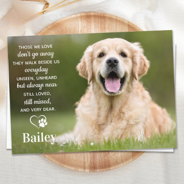 simple pet memorial pet loss poem custom dog photo thank you invitations