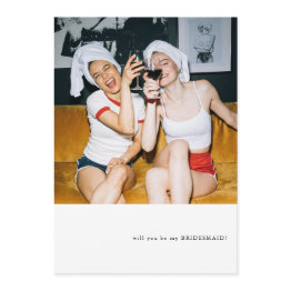 Small Simple Photo Theme Bridesmaid Proposal Invitation Front View