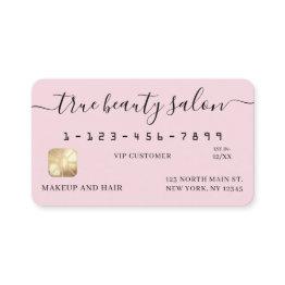 Small Simple Pink Gold Signature Script Credit Invitations Front View