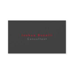 Small Simple Plain Elegant Red Grey Minimalist Business Invitations Front View