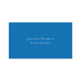 Small Simple Plain Elegant Spanish Blue Minimalist Business Invitations Front View
