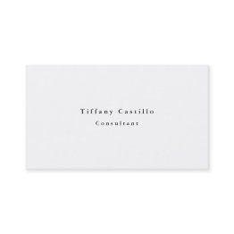 Small Simple Plain Elegant White Minimalist Modern Business Invitations Front View