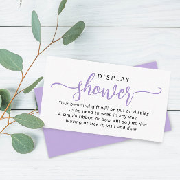 Small Simple Purple Script Display Shower Enclosure Invitations Front View