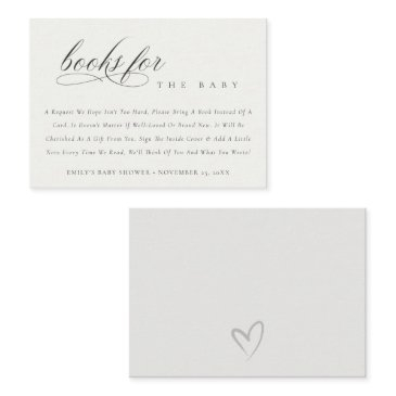 simple script black white books for baby shower enclosure invitations
