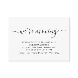 Small Simple Script Change Of Address Enclosure Invitations Front View
