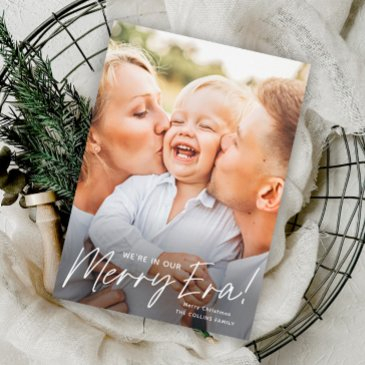 simple script merry era photo christmas holiday invitations