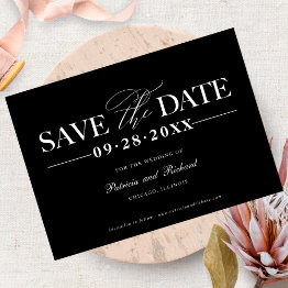 Small Simple Stylish Wedding Save The Date Non Photo Invitation Front View