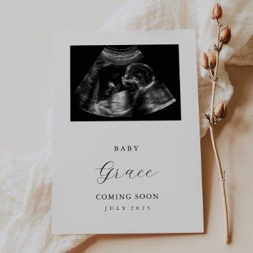 simple ultrasound photo baby announcement invitations
