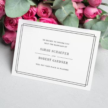 simple wedding cancellation announcement invitations