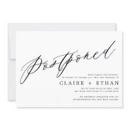 Small Simple Wedding Postponement Insert Invitation Front View