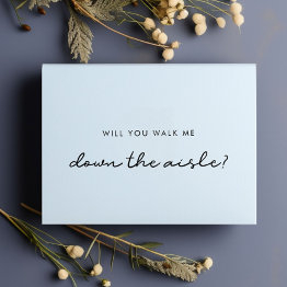 Small Simple Will You Walk Me Down The Aisle Invitations Front View