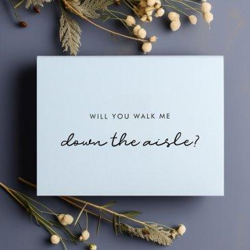 simple will you walk me down the aisle invitations