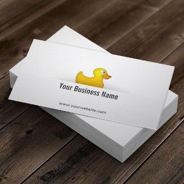 simple yellow rubber duck business invitations