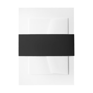 simply black solid color customize it invitation belly band
