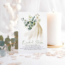 Small Simply Elegant Eucalyptus Greenery Bridal Shower Invitation Front View