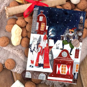 sinterklaas & piet on the roofs of amsterdam invitations