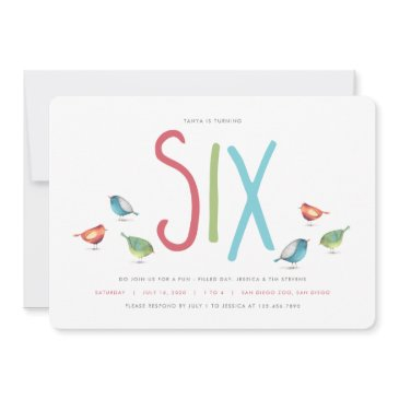 six birdie sixth birthday party invitation