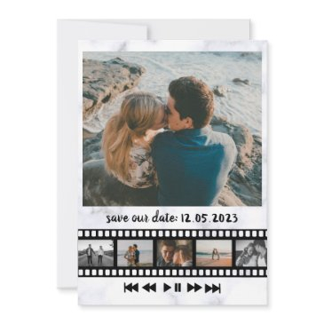 six photos collage movie inspiring save the date invitation