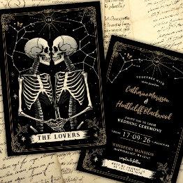 Small Skeleton Love Stars | Tarot Wedding Invitation Front View