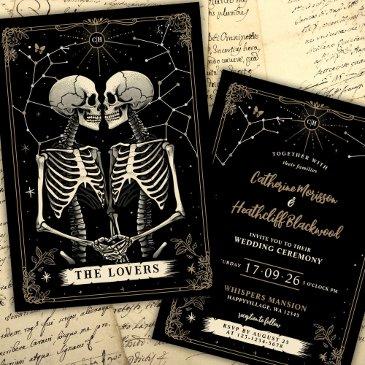 skeleton love stars | tarot wedding invitation