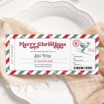 ski trip christmas gift ticket voucher invitation