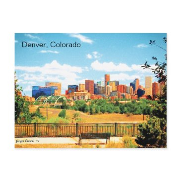 skyline view of downtown denver, colorado postinvitations