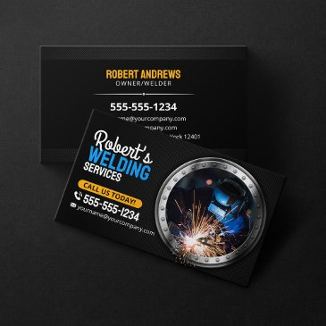 sleek welder welding metal fabricator metalwork business invitations