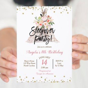 sleepover girl party invitation