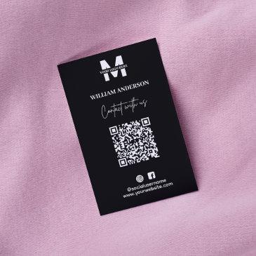 small business instagram facebook qr code black enclosure invitations