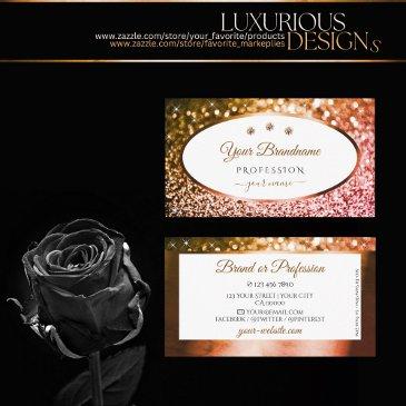 smart orange pink ombre glitter white with jewels business invitations
