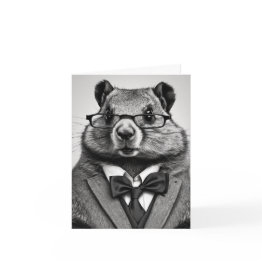Small Smartypants Groundhog Invitations Front View