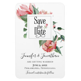 Small Smell The Roses, Save The Date Wedding Magnet Front View