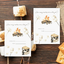 Small S'more Bonfire Baby Shower How Many Candies Enclosure Invitations Front View