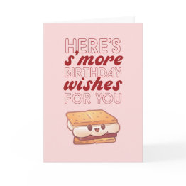 Small S'more Wishes For You Cute Food Pun Funny Birthday Invitations Front View