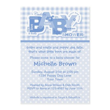 snips & snails baby shower invitation